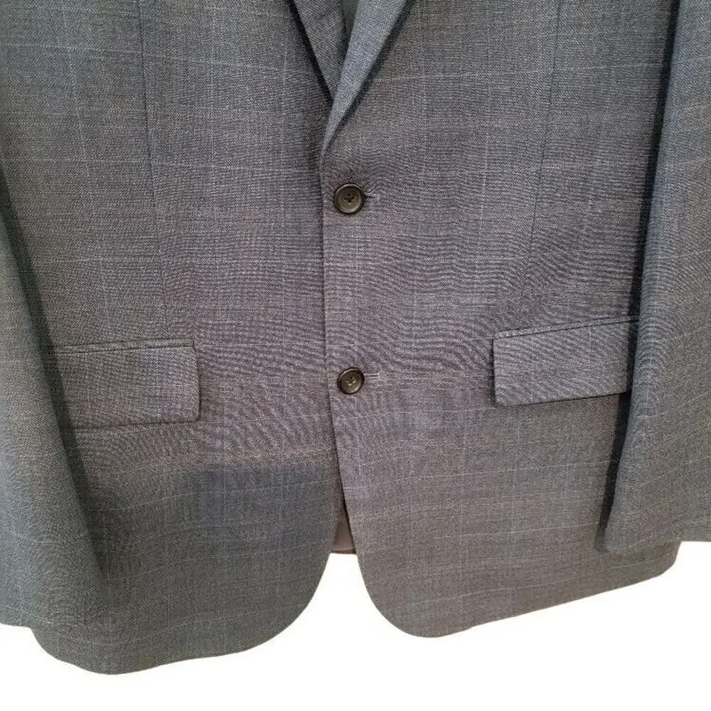 Joseph &‎ Feiss Wool Blazer Sportcoat 42R Men's Plaid Blue Two Button